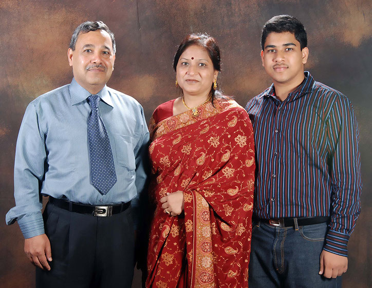 Sh. Satya N Gupta with his better half and younger son